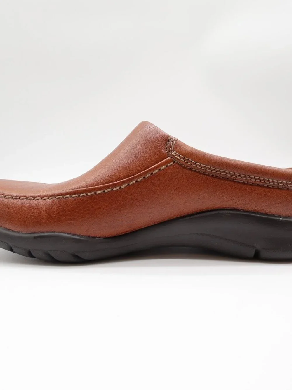 Hush Puppies Zoom Clogs Mens 10 Tan Leather Slip On Comfort Shoes